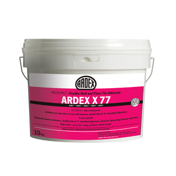 Ardex X77 Tile Adhesive - 10kg Bag with bucket
