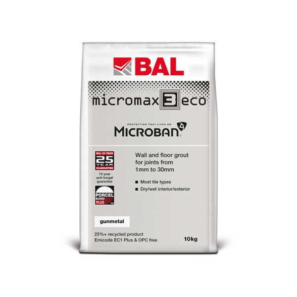 BAL Micromax 3 ECO Tile Grout - Gunmetal 10kg