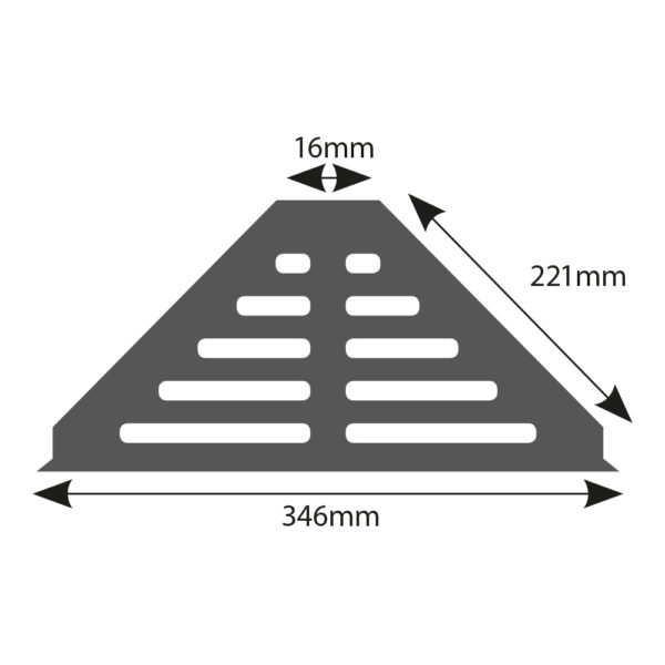 Genesis Aluminium Shower Shelf - Dimensions