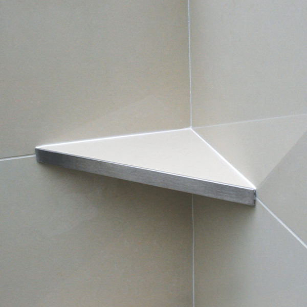 Genesis Stainless Steel Reversible Shower Shelf - Tiled