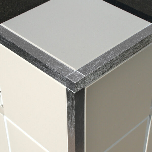 Genesis TDP Aluminium Square Edge Tile Trim - Corner Piece, Installed