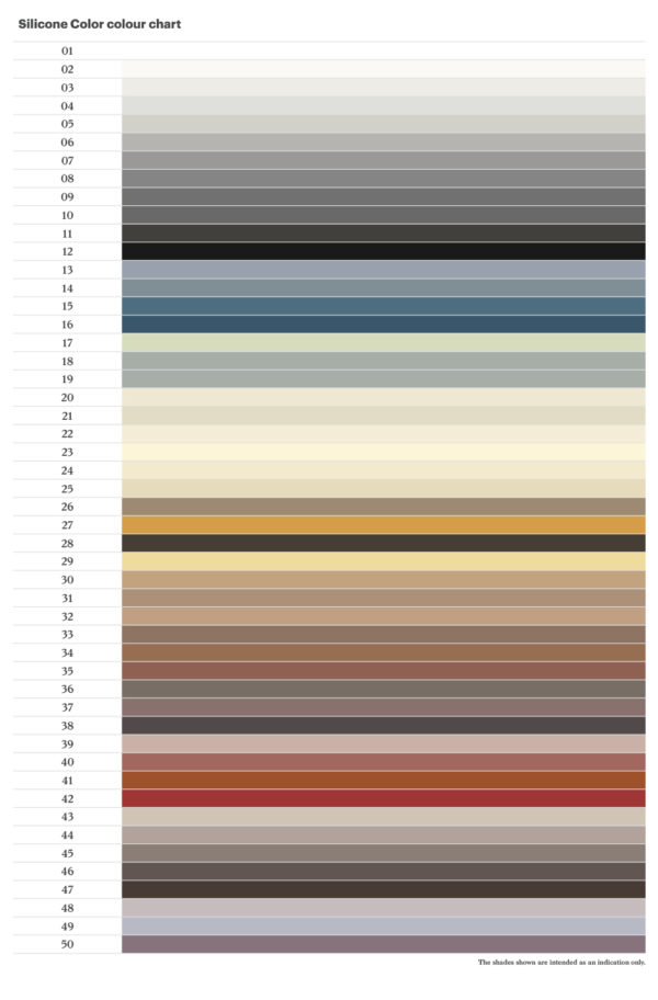 Kerakoll Silicone Color - Colour Chart