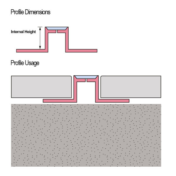 PVC Expansion Joint Tile Trim - Cross Section
