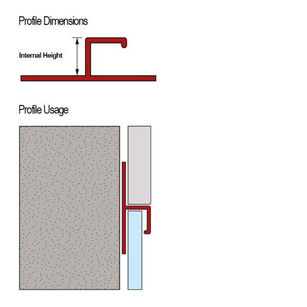 PVC Skirting Altro Flooring Tile Trim - Cross Section