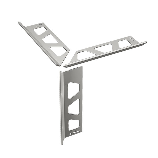 Schluter FINEC E Stainless Steel Tile Trim - Corner Set