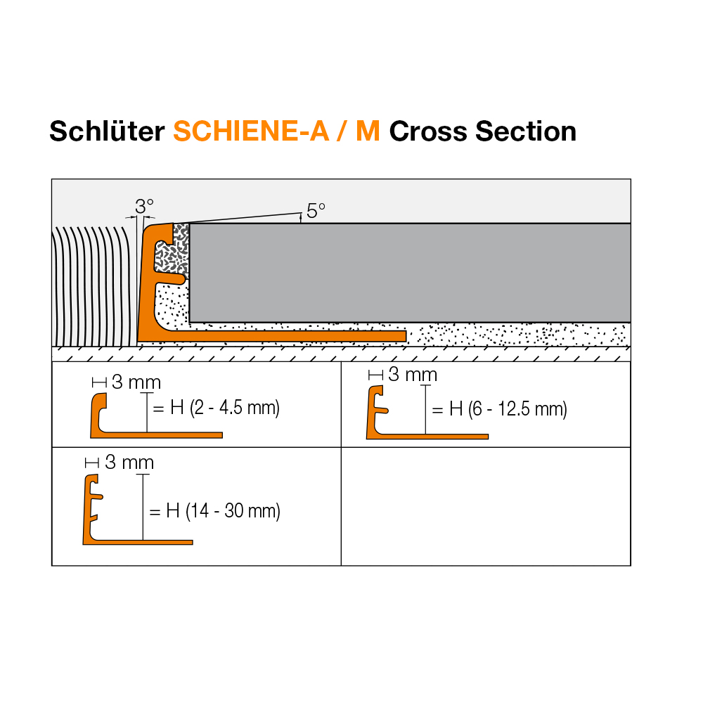 Schluter Schiene A Aluminium Tile Trim, Schluter Tile To Carpet Transition Strip