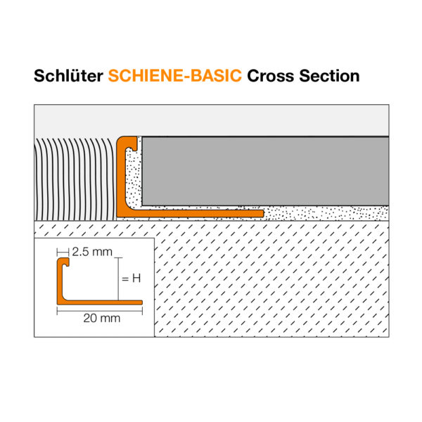 Schluter SCHIENE BASIC Cross Section